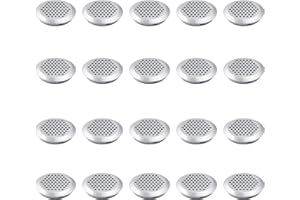 Leliafleury 20Pcs Air Vent Louver Round Ventilation Grilles Mesh Hole Soffit Vents Stainless Steel Air Vent Louver Hole for Kitchen Bathroom Cabinet Wardrobe (Silver, 53mm Bevel Mouth)