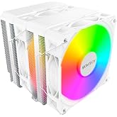 MONTECH NX600 ARGB 6 Isı Borulu ve Premium &Uuml;st Kapaklı &Ccedil;ift Kule CPU Hava Soğutucu | 28mm E28 ARGB Premium Fan | Lehimli Bakı