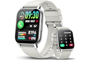 WEURGHY Montre Connectée Homme Femme, 112+ Sportifs Smartwatch,1.85" Haute Montre Intelligente Connectée , Fréquence Cardiaque/Oxygène Sanguin/Dormir Moniteur Montres Intelligente, Pour Android/iOS, Blanc