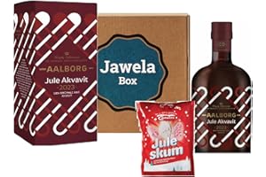 Aalborg Jule Akvavit 2023 47% 0,7 L - Aquavit - Weihnachts-Aquavit - Jawela Box - Carletti Jule Skum 70g