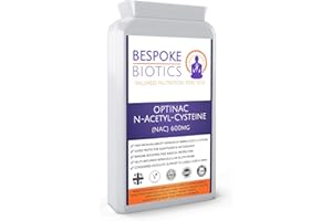 N-Acetyl-Cysteine 600mg (NAC) Liver Lung Skin Mind Support OPTINAC | Antioxidant Glutathione precursor | Bespoke Biotics UK Made | Vegan | 120 Caps