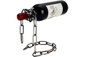 SOUTH AREA Support Universel pour Bouteille de vin, Design de chaîne Flottante, élégant et Magique, en Acier Inoxydable, décoratif (Cuivre)