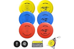 Naissgo 6 Stück Disc Golf Scheiben Set, Professional Disc Golf Set,Putter Midrange Driver Disc Golf Reguläre Größe Discgolf Scheibe für Erwachsene Kinder