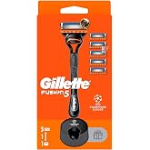 Gillette Fusion Shaver + 5 Replacement Razor Blades + Premium Stand Gift Package