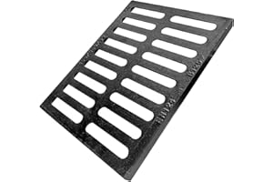 NATOTELA Cast Iron Storm Drain Grate-500x400mm Metal Sewer Drainage Cover Grid Heavy Duty Channel Grate Solid Outdoor Draining Rainwater Strainer For Roadside Driveways Car Parks Street Ditch Gully