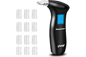 Alcoholimetro, Profesional Digital Alcohol y Portátil con Tecnología de Sensor de Semiconductores de Precisión 12 Boquillas