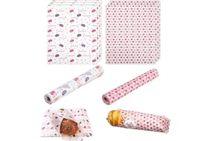 CPYJW 100 Fogli Carta Alimentare,Carta da Imballaggio Alimentare Carta Impermeabile Deli Resistente All'acqua e All'olio Carta Imballaggio Alimentare per Torte di Formaggio Biscotti Pane Panini Dolci