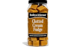 Clotted Cream Fudge - 520g - Original Clotted Cream Fudge in a Gift Jar By Bentley & Ackerman Sweet shop.