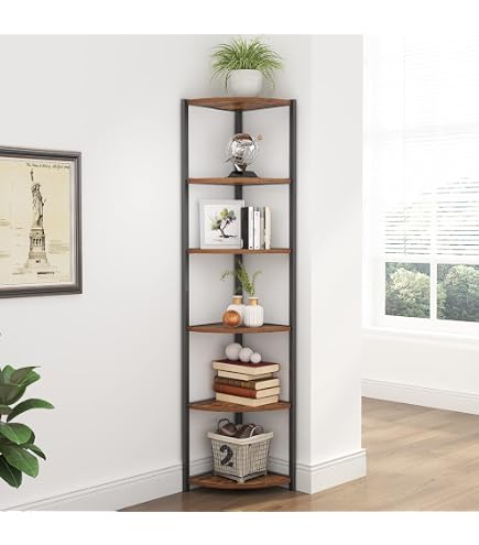 Libreria Ad Angolo VCM Insasi 2 – Scaffale In Metallo E Legno, Design Industrial, 87x34x34 Cm, Colore Antracite
