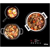 Hob Ceramic Hob with 3 Fireplaces, Ceramic Hob with 3 Fireplaces, 5500 W, Multi-Zone Timer, Recessed