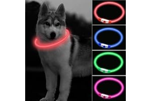 CCWW LED Light Collar for Dogs - USB Rechargeable LED Dog Collar - Light Up, Rechargeable and Adjustable Length with 3 Lighting Modes for Dogs and Cats