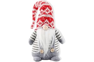 BINGGUNYO Gnomo di Natale, Decorazioni Natale Gnomo, Gnomo Natalizio in Peluche, Gnomo Natalizio Grande, Bambola Gnomo Natalizio, Bambola Senza Volto Gnomo Svedese, per Decorazione Tavolo Regali Natale (red)