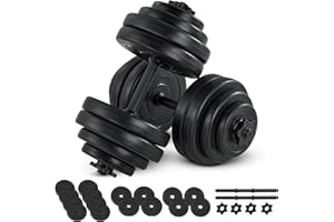 ArtSport ensemble d'haltères 20/30 / 40 kg - ensemble d'haltères courts avec 2 haltères courts, poids et 4 fermetures en étoile