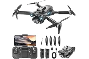 QUILTED NORTHERN Drohne mit Kamera 4K, Bürstenloser Motor, 360° Flip, Headless Modus, WiFi, 5G Bildübertragung, Faltbar, One-Touch Start/Stop, 20 Minuten Akkulaufzeit mit Tragetasche, 2 Akkus Drohne für Kinder