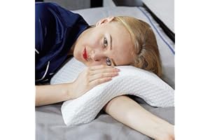 Jbsceen Seitenschläferkissen für Paar Entspannender Arm, Memory Foam Gewölbtes Kissen, U förmiges Nackenkissen Reisekissen, Zero-Druck Eisseide Langsamer Rückprallkissen für Paare