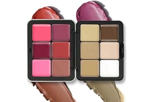 ALIIP Palette de correcteur et fard à joues, 12 couleurs 2 en 1 Palette de maquillage visage avec correcteur et fard à joues en crème, longue durée et essai de taches, à l'aspect naturel