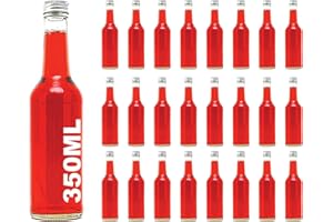 CASAVETRO casa-vetro Bottiglie di vetro vuote da 50 ml – 1000 ml BOR piccole bottiglie succo, liquore, vino, con tappo a vite, bianco, 24 x 350ml