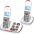 Swissvoice 2355 Cordless Big Button Phone for Elderly with Answer Machine Plus Additional Handset - Loud Phones for Hard of Hearing - Hearing Aid Compatible Phones - Cordless Number Telephone