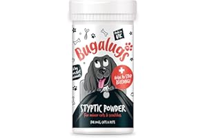 BUGALUGS Styptic Powder For Pets, Stops Bleeding Fast in Dogs, Cats, Birds, Rabbits & Pets, Safe Treatment for Cuts, Nail Clipper Nail Grinder Nicks and Grooming Dog First Aid Kit
