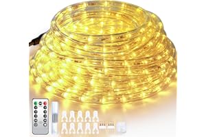 Forever Speed Wąż świetlny LED, 6 m, na zewnątrz, ciepła biel, pilot zdalnego sterowania, 216 diod LED, wąż świetlny LED, do użytku na zewnątrz, wodoszczelny, IP65, na Boże Narodzenie, wesele, do