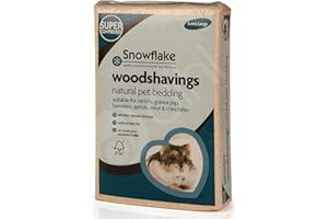 DIHL Snowflake Small Animal Wood Shavings Natural Pet Bedding 7KG, Dust Extracted Premium Pet Bed Substrate, Odour Control, For Rabbit, Hamster, Gerbil, Guinea Pig, Mouse, FSC Approved, Extra Large