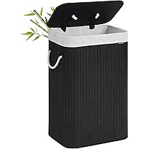 SONGMICS Wschekorb mit Deckel, 72 Liter, Wschesammler aus Bambus,  faltbar, Wschesack herausnehmbar und maschinenwaschbar, mit Griffen, fr  Waschkche, Schlafzimmer, schwarz LCB10B : Amazon.de: Kche, Haushalt &  Wohnen