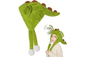 Hifot Kapelusz zwierzęcy z ruchomymi uszami, pluszowy zwierzę, poruszające się uszy, czapka dla dzieci dorosłych, zabawna czapka z klapą, nakrycie głowy na zimę, Halloween, Boże Narodzenie, karnawał