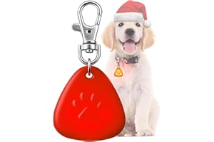 QUELIEN LED Dog Collar Light, Dog Safety Pendant for Night Walking & Camping, Night Visibility, Durable, Long Battery Life, Easy Clip-on for All Dogs, Christmas Lights Pet ID Tag Pendant, Red