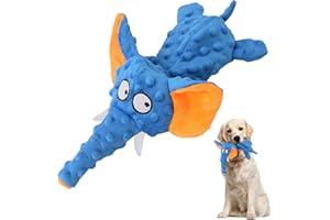 SHOKUTO Dog Toy, Dog Squeaky Toys for Small Medium Large Dogs, Durable Interactive Dog Toys for Boredom, Stuffingless Puppy Teeth Chewing Toys, Elephant Soft Dog Toys Birthday Christmas Dog Toy Gift