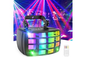 Erreyht 48W Disco Party Light LED Stage Lighting, 4 in 1 RGB DMX512 10CH Disco Lights, Party Lights with Music Remote Control Self-Propelled Master-Slave, DJ Light for Party Club Bar Home