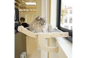 PETKARAY Cat Window Perch, Window Sill Cat Hammock, Indoor Cat Window Seat Window Shelves, Adjustable Windowsill Perch for Large Cats