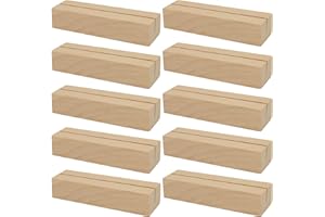 HIMOMO 10 Stücke Holz Kartenhalter, 10 x 3cm Namensschild Fotohalter, Postkartenhalter, Karton Tischnummernhalter, Kartenständer aus Holz für Restaurants Party-Dekoration Hochzeit Tischnumme Bankette