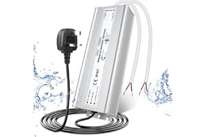 LightingWill 24V 6.25A 150W Power Supply IP67, Outdoor Waterproof LED Driver With Plug, AC 240V to DC 24 Volt Transformer for LED Lighting, CCTV, Computer Project