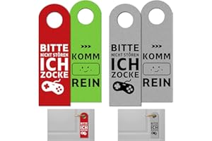 QXRXN 2 Stk Komm Rein Bitte Nicht Stören Ich Zocke Schild, Bitte Nicht Stören Schild Lustig für Gamer Zimmer Deko, Filz Türanhänger Schilder Coole Sachen für Teenager Mädchen Jungen Gaming Zimmer Deko