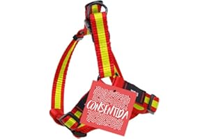 Arnés Petral para Perro Pequeño T1 - Talla S 20 - 35 x 1 cm - Bandera de España - Color Rojo y Amarillo - Tejido Resistente Fabricado en Nylon - Abrochado Fácil - Accesorios para Perros - Consentida
