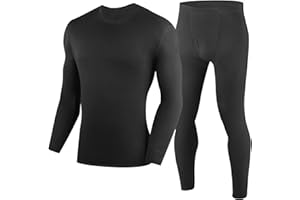 YESWEL 100% Merino Unterwäsche Herren Set, Weich Winter Thermounterwäsche, Warme Merinowolle Skiunterwäsche, Langarm Shirt und Hose (Gr.M-XXL)