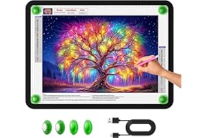 Zocelight mesa de luz A3, 46.2 * 33.9CM, 6000Lux Súper brillante mesa de dibujo para rastreo, botones físicos laterales, caja de luz magnética para pintura de diamantes, bocetos,trazar(negro)