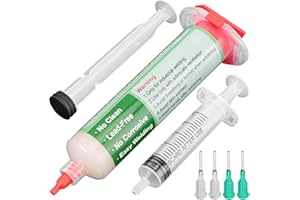 Gruiqrd Flussmittel Löten, 40ML Bleifrei Spritze Lötzinn Flussmittelpaste, No clean Kolophonium Lötpaste Flussmittel für BGA LED PCB SMD Elektronik Löten