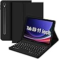 GOKOCO Keyboard Case for Samsung Galaxy Tab S9 FE 10.9"/Tab S9 11" Cover with Magnetically Detachable Wireless Bluetooth Keyboard with S Pen Holder Give Full Protection with Galaxy Tab S9/S9 FE-Black