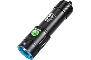 APLOS AP02 Scuba Diving Torch, 2500 Lumen Dive Flashlight with 4 Modes Power Indicator, Waterproof Underwater Dive Light with Rechargeable 5000mAh Battery & Charger