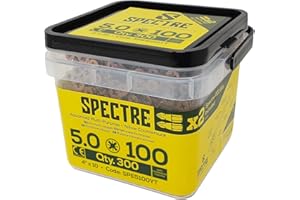 FORGEFIX Spectre™ PZ Compatible Wood Screw CSK ZYP 5.0 x 100mm Tub 300