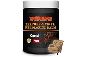 WERBME Pâte Réparatrice Cuir, Camel, 280g, Restaurateur de Couleur Cuir pour Rayures et Décolorés, Kit de réparation pour Cuir pour Réparations et mises à Jour de Meubles, Canapés