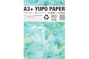 Punkcards - Yupo Paper - Alcohol Inks - Yupo Paper A3 - Alcohol Ink Art Paper - for Artists and Painters - 30 Sheets - 115gsm - A3+ - 320mm x 460mm