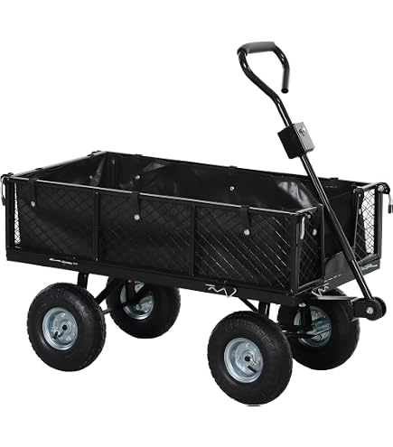 Riegolux Plastic Garden Trolley Bag - Wheeled Sack For Leaves, Grass Clippings, Yard Waste