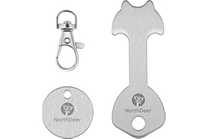 NORTHDEER CLé en Forme de Jeton pour Caddie en Acier Inoxydable - Panier d'Achat Amovible Porte-Clés pour Chariot - Clé à Puce pour Panier d'Achat (1 Set)