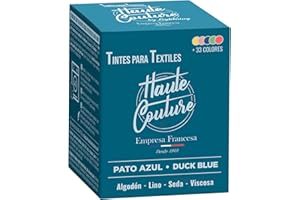 HAUTE COUTURE - Tinte para Ropa y Textil Azul - 350g - Azul Pato - Tinte Textil Todo en uno - Listo Para Teñir Ropa y Tejidos