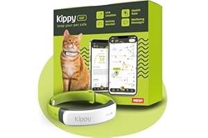 Kippy CAT - Collare GPS per Gatti - Localizzatore e Tracker di Salute e attività - Collare GPS Gatto con Sistema Antistrozzo - Crea Confini Virtuali