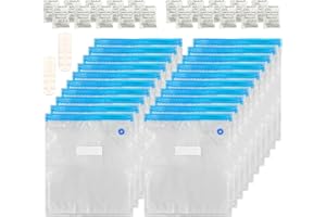 TIOPY 20 pièces Imprimante 3D Filament À l'épreuve de l'humidité Sacs de rangement,Réutilisable Le vide Scellable Sacs pour PLA ABS PETG TPU Stockage, avec 2 Clip d'étanchéit,20 Déshydratants