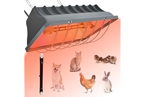 HEYOUTH Rotlichtlampe Wärmelampe für Küken,Heizlampe Hühnerstall,Wärmelampe Tiere,mit Sparschalter,1.8 meter Kabel,Automatische thermostatisch Infrarotlampe,für Küken, Ferkel, Welpen usw (250W)