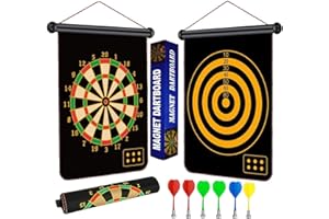 AMZMUKAUP Cible de fléchettes magnétique Double Face pour Enfants, Adultes, Loisirs, Sport